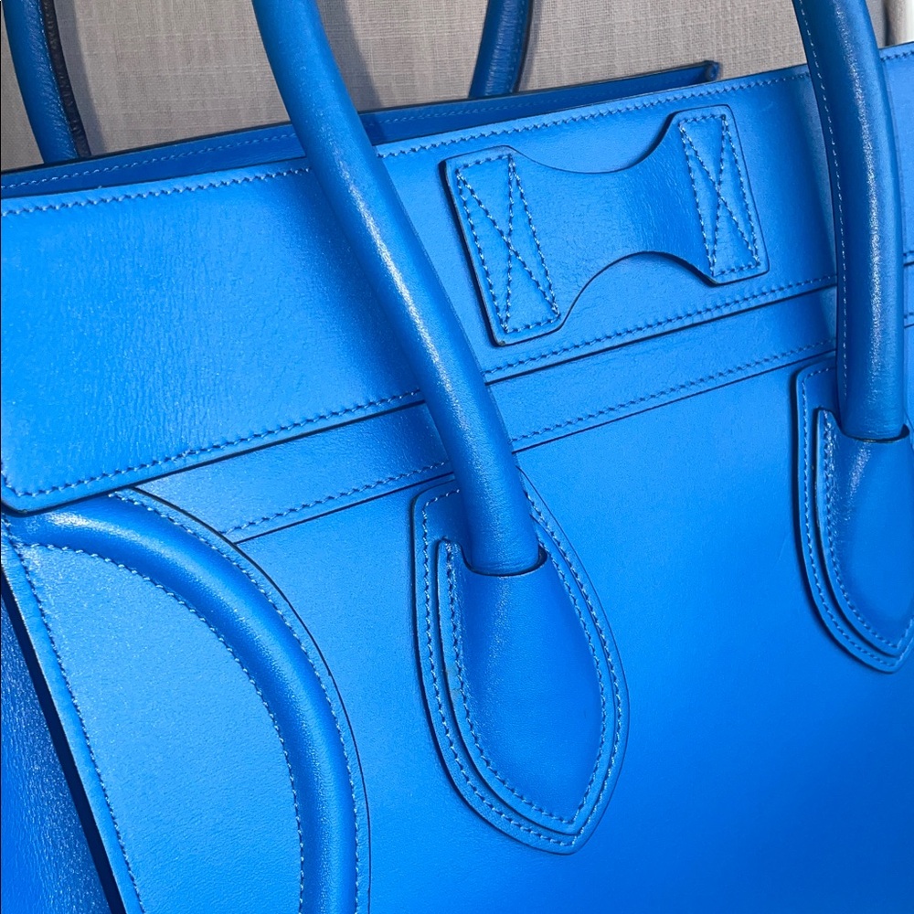 Celine Palmelato Mini Luggage Electric Blue - Picture 7 of 14